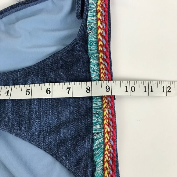 Aqua Blue Braid & Fringe Bikini Bottom Size Medium NWOT - Picture 8 of 8